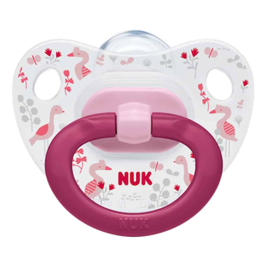 Nuk-classic-happy-days-silicone-soother-pink
