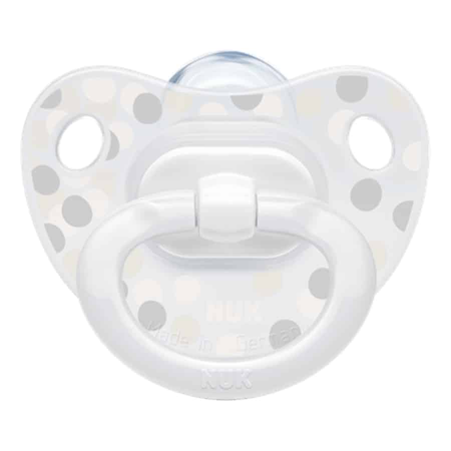 Nuk-classic-happy-days-silicone-soother-white