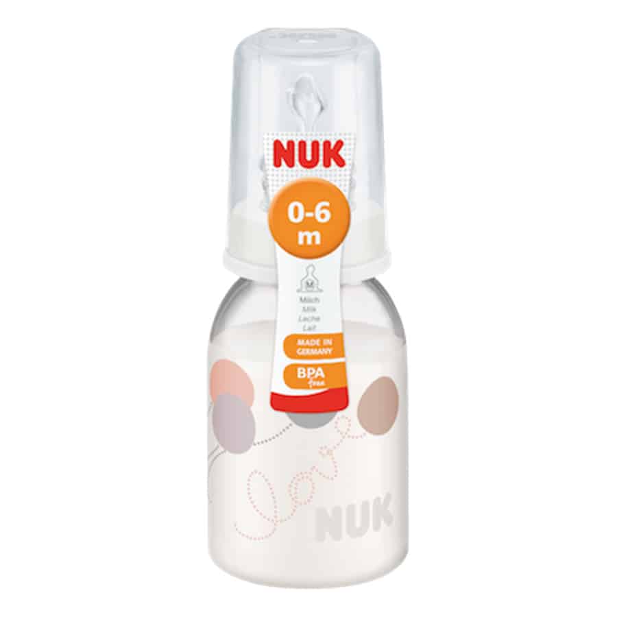 Nuk-classic-polypropylene-baby-bottle-110ml-with-teat-white