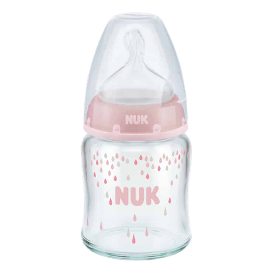Nuk-first-choice-plus-glass-baby-bottle-120ml-with-teat-pink