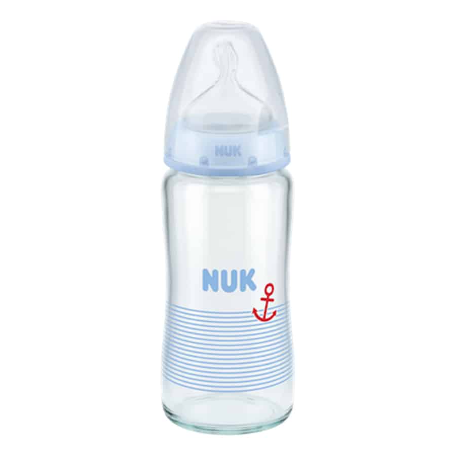 Nuk-first-choice-plus-glass-baby-bottle-240ml-with-teat-blue