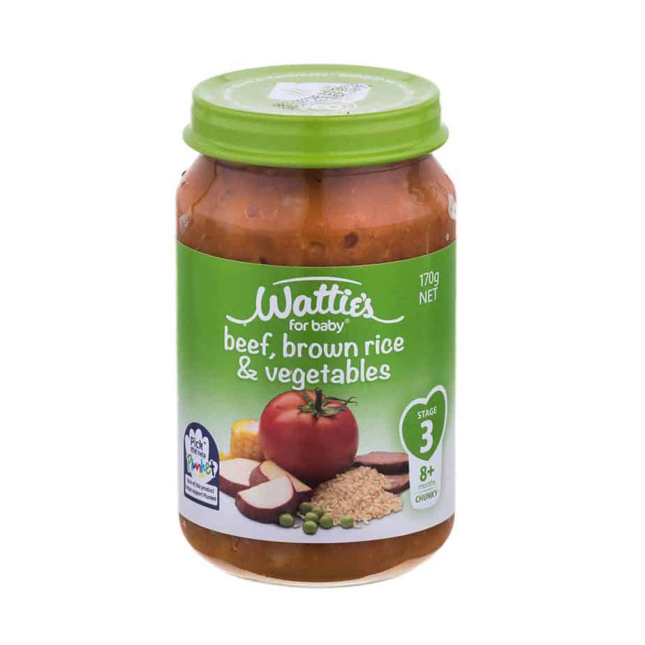 Wattie's Baby Food 170g Jar (Stage 3) - Beef with Brown Rice & Vegetables-0