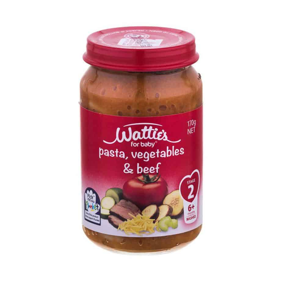 Wattie's Baby Food 170g Jar (Stage 2) - Pasta with Vegetables & Beef-0