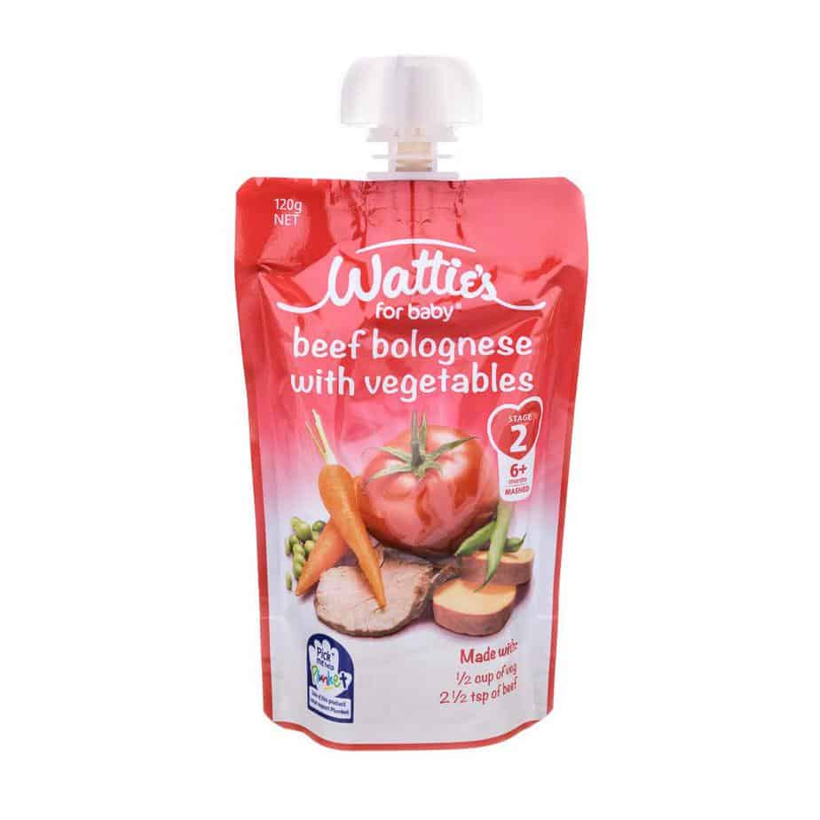 Wattie's Baby Food 120g Pouch (Stage 2) - Beef Bolognese & Vegetables-0
