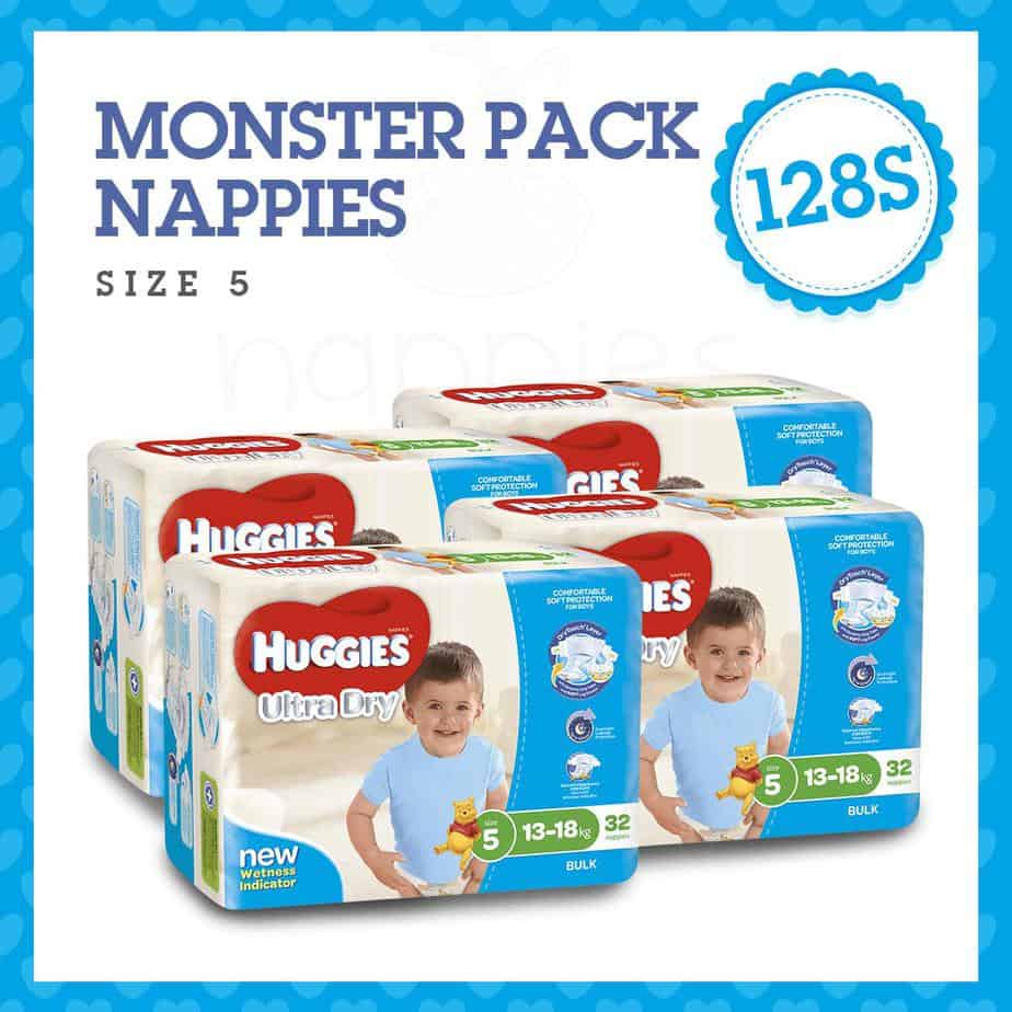 'Monster Box' Huggies® Nappies Walker Boy 13-18kg 128s-0