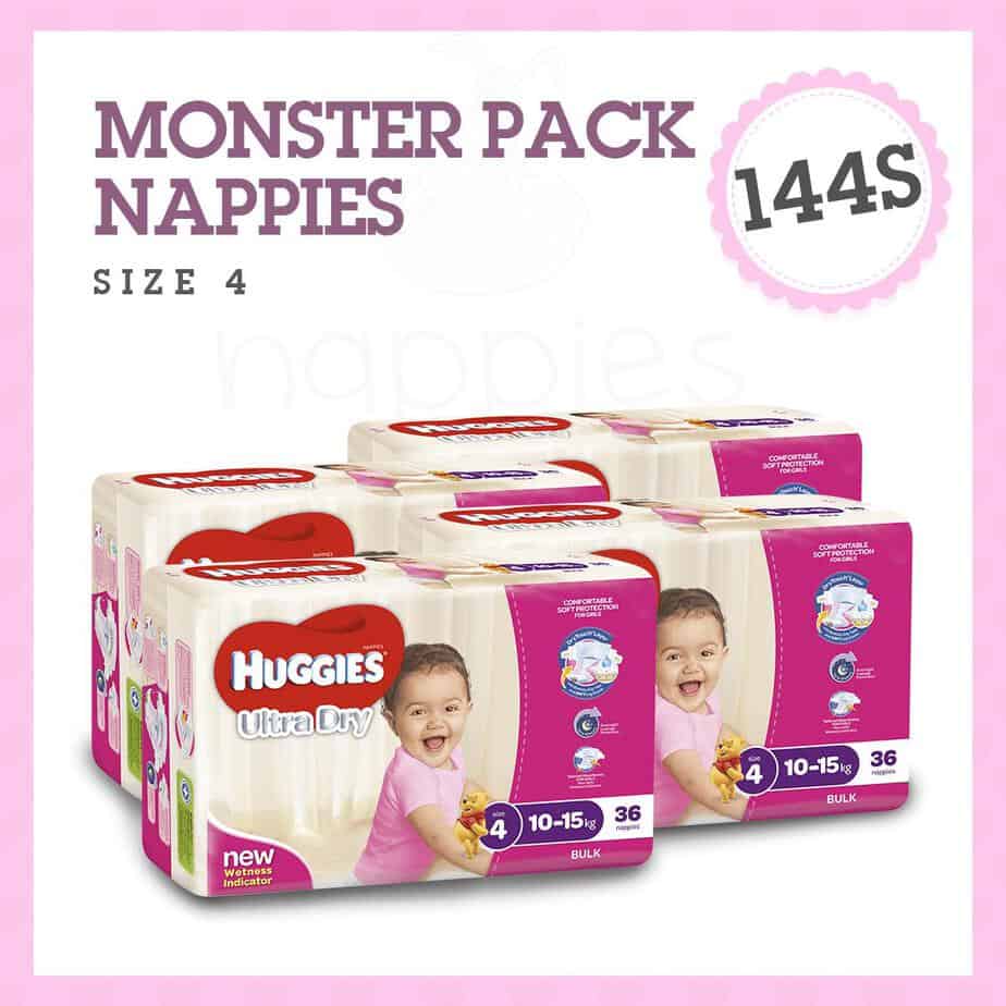 'Monster Box' Huggies® Nappies Toddler Girl 10-15kg 144s-0