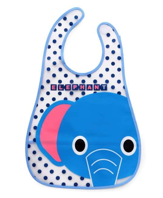 Baby Baby Bibs Elephant Print - Blue-0