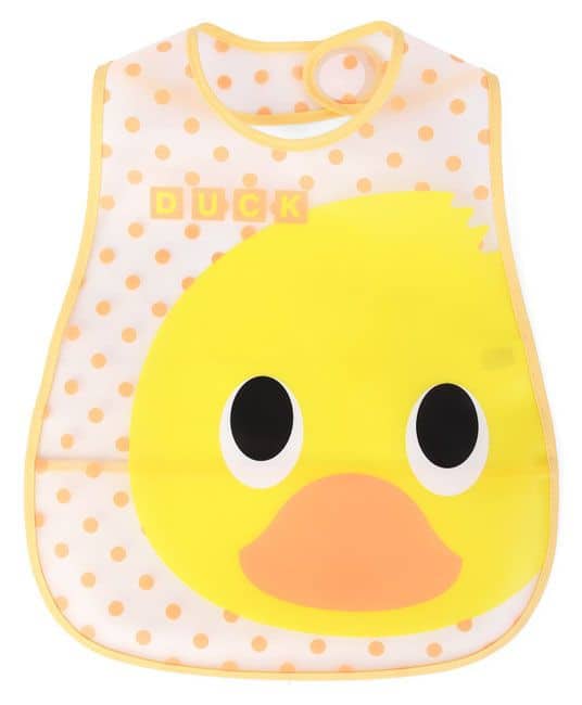 Baby Waterproof Plastic Crumb Catcher Bib Duck Print (Color May Vary)-5056