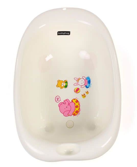 Baby Bath Tub Bear & Bunny Print - Off White-5598