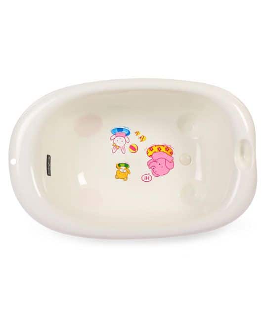 Baby Bath Tub Bear & Bunny Print - Off White-5602