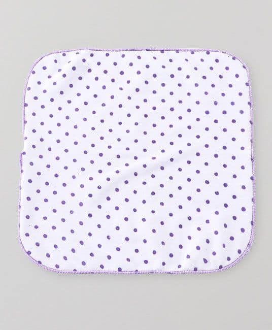 Baby Terry Face Napkins Polka Dot Print Pack Of 6 - Multicolor-4547