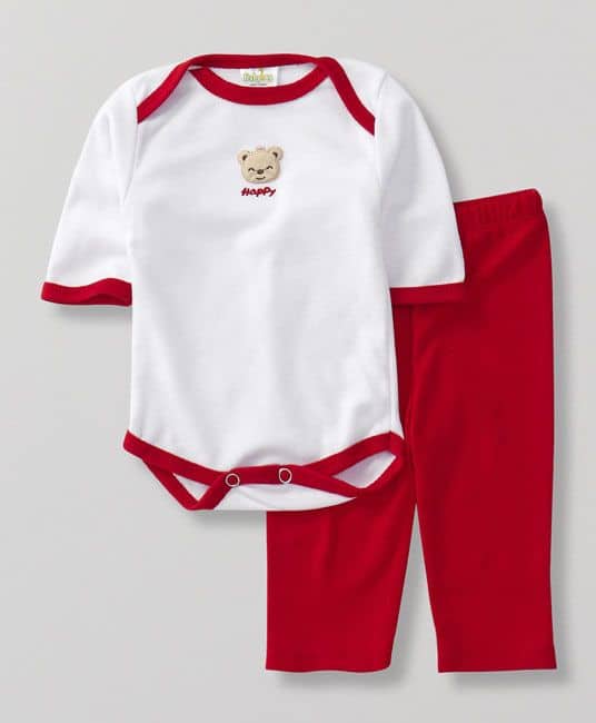 Baby Baby Clothing Gift Set Bear Print Red - Pack of 4-2987