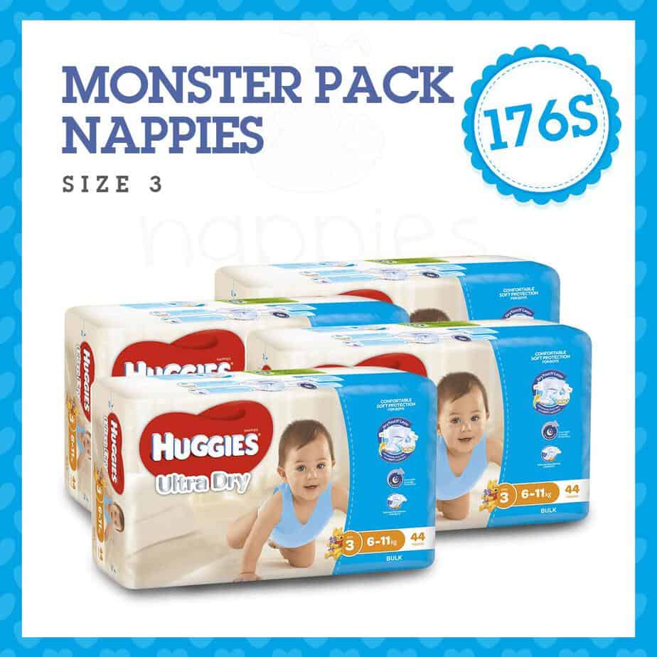'Monster Box' Huggies® Nappies Crawler Boy 6-11kg 176s-0
