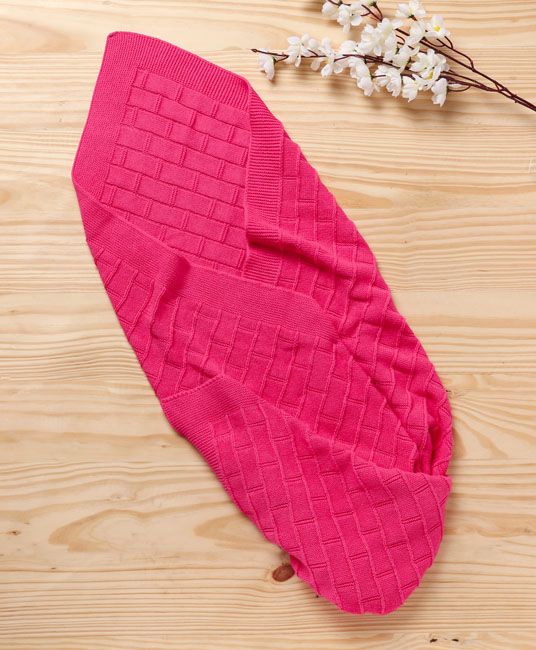 Baby Premium Cotton Knitted Blanket - Pink-0