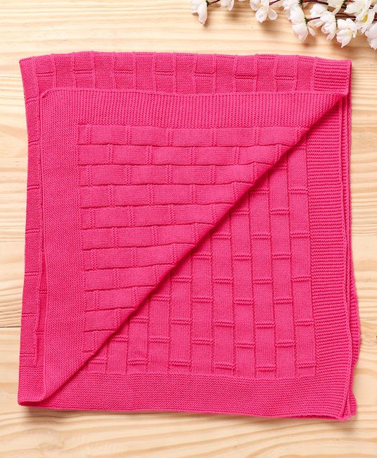 Baby Premium Cotton Knitted Blanket - Pink-2968