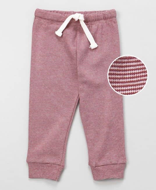 Baby Full Length Lounge Pant With Drawstring Stripe print- Pink-12 to 18 Months-0