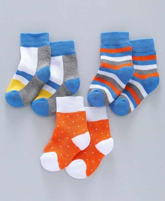 Baby Multi Printed Polka Dot Anti Bacterial Socks Pack of 3-4 to 5 Years-0