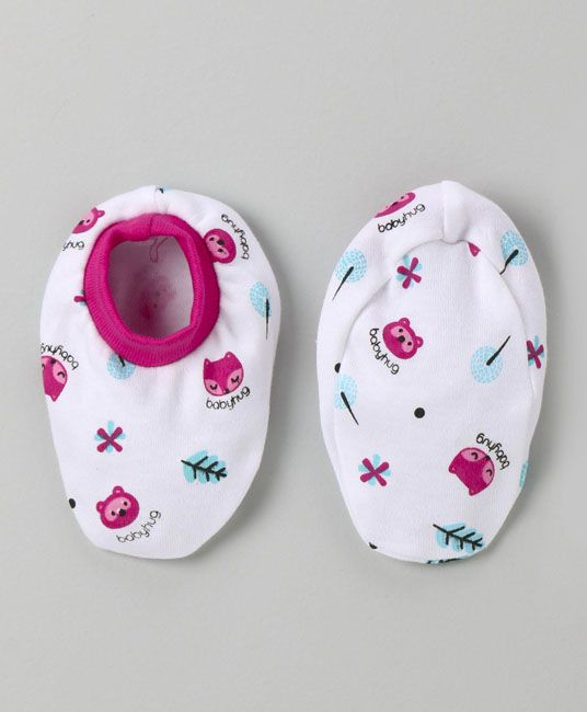 Baby Cap Mittens & Booties Set Animal Print - White & Pink-2642