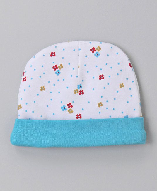 Baby Cap Mittens & Booties Set Dot Print - Blue-2751
