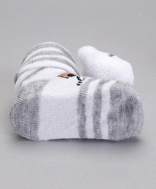 Baby Socks Shoes Kitty Face Applique - Grey & White-4106