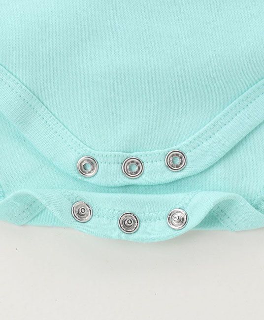 Baby Short Sleeves Onesie Text Print - Sea Green-3205