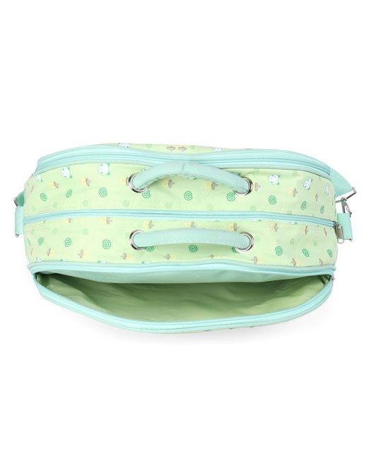 Baby Diaper Bag With Changing Mat Kitty Print - Green-5220