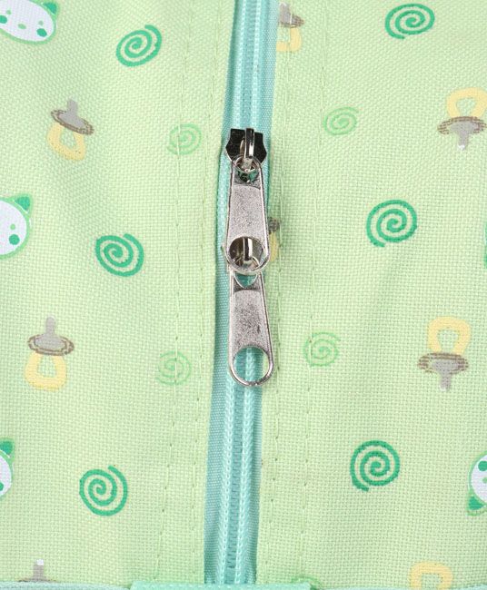 Baby Diaper Bag With Changing Mat Kitty Print - Green-5222