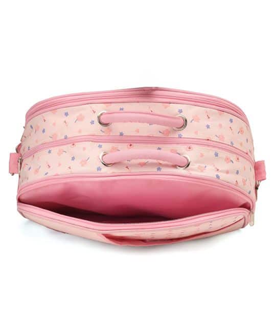 Baby Diaper Bag With Changing Mat Heart & Floral Print - Pink-5230