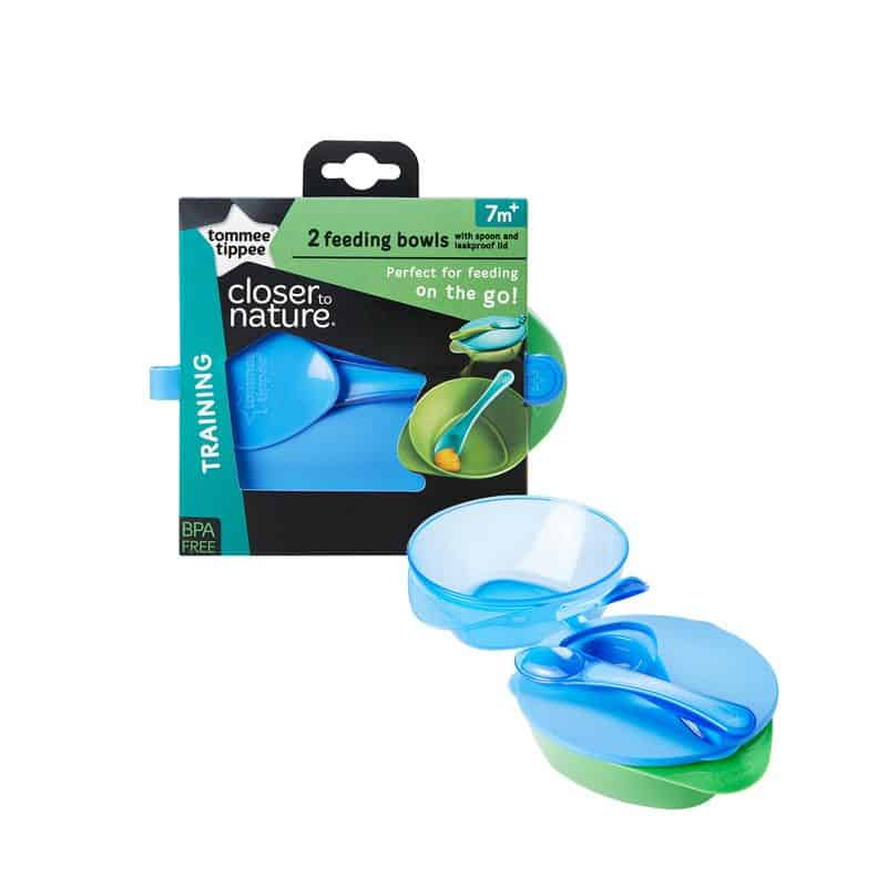 Closer To Nature Easy Scoop Feeding Bowl Blue/Green 2pk-0