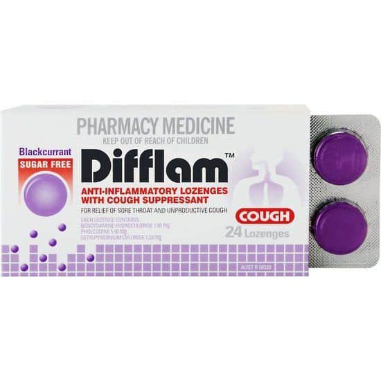 DIFFLAM Cough Lozenges Blackcurrent 24s-0