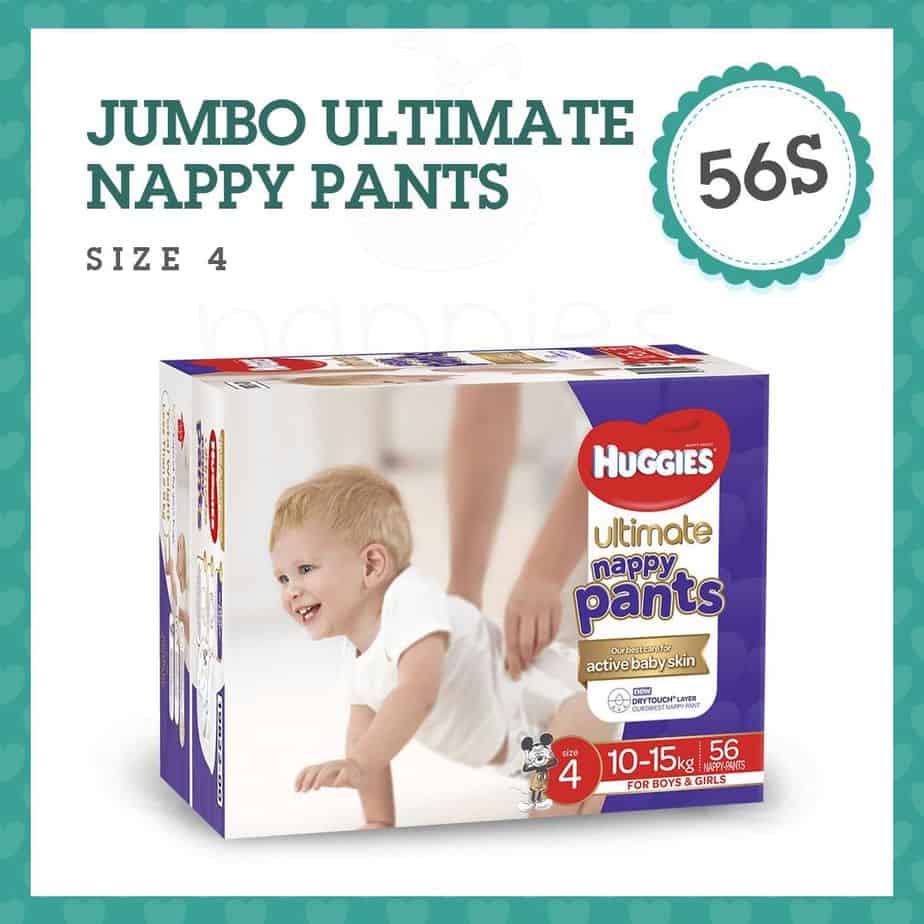 Huggies Ultimate Nappy Pants - Size 4 (Toddler 10-15kg) - Unisex - Jumbo Box - 56s-0