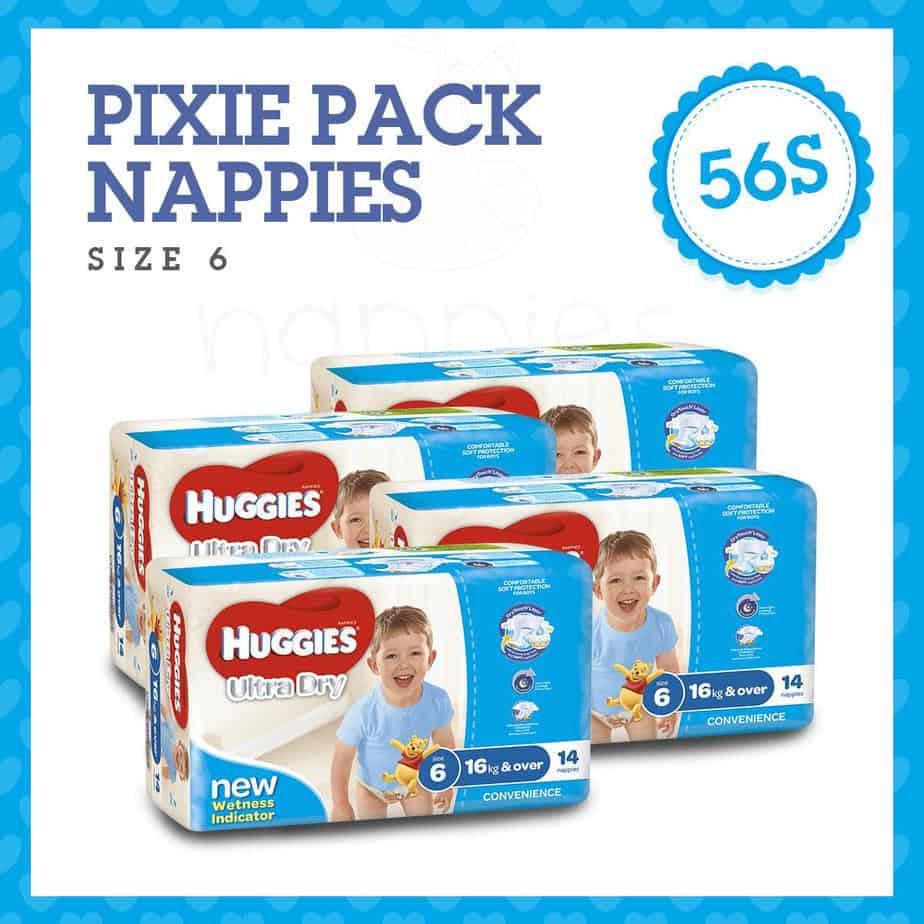 Pixie Box' Huggies® Nappies Junior Boy 16+kg 56s-0