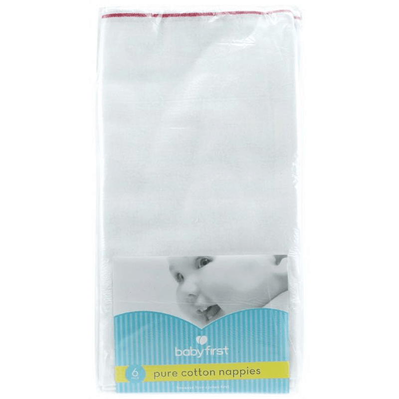 Baby First Flannelette Nappies 6 Pack-0