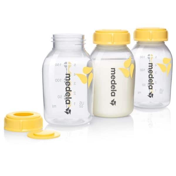 Medela Set of 3 Milk Bottles 150ml (incl 1 Lid and 1 Lid Disc per bottle)-0