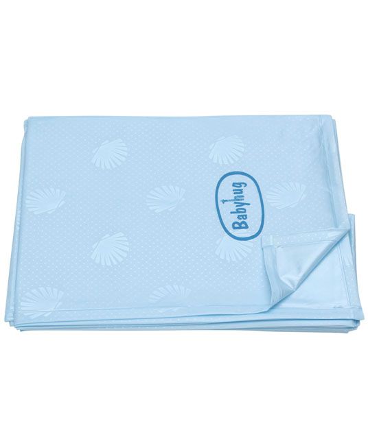 Baby Pearl Finish Plastic Bed Protector Sheet XXL - Sky Blue-0