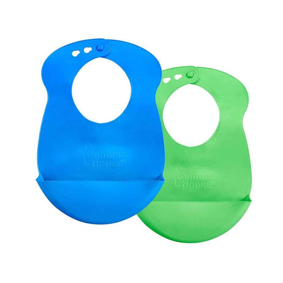 Tommee Tippee Roll 'n' Go Bibs Blue/Green 2pk-0