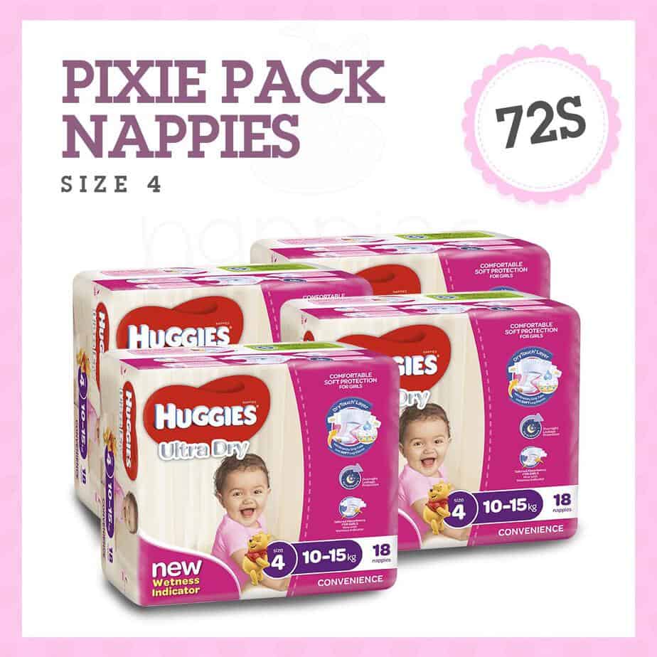Pixie Box' Huggies® Nappies Toddler Girl 10-15kg 72s-0