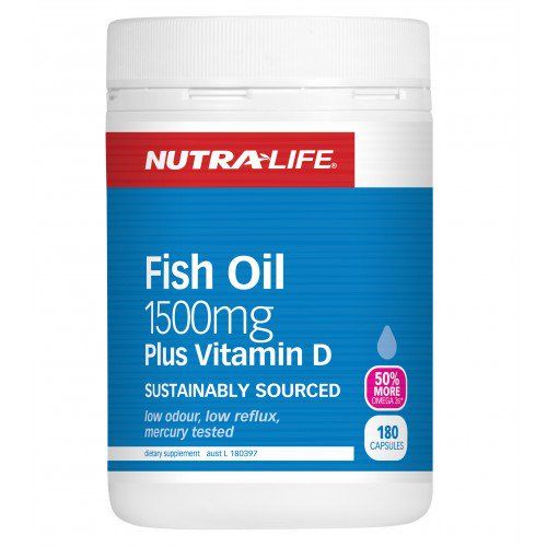 Nutralife Omega 3 Fish Oil 1500mg Plus Vitamin D 180 Caps-0