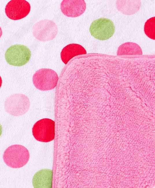 Baby Sherin & Poly Wool Blanket Polka Dots - White & Pink-2956