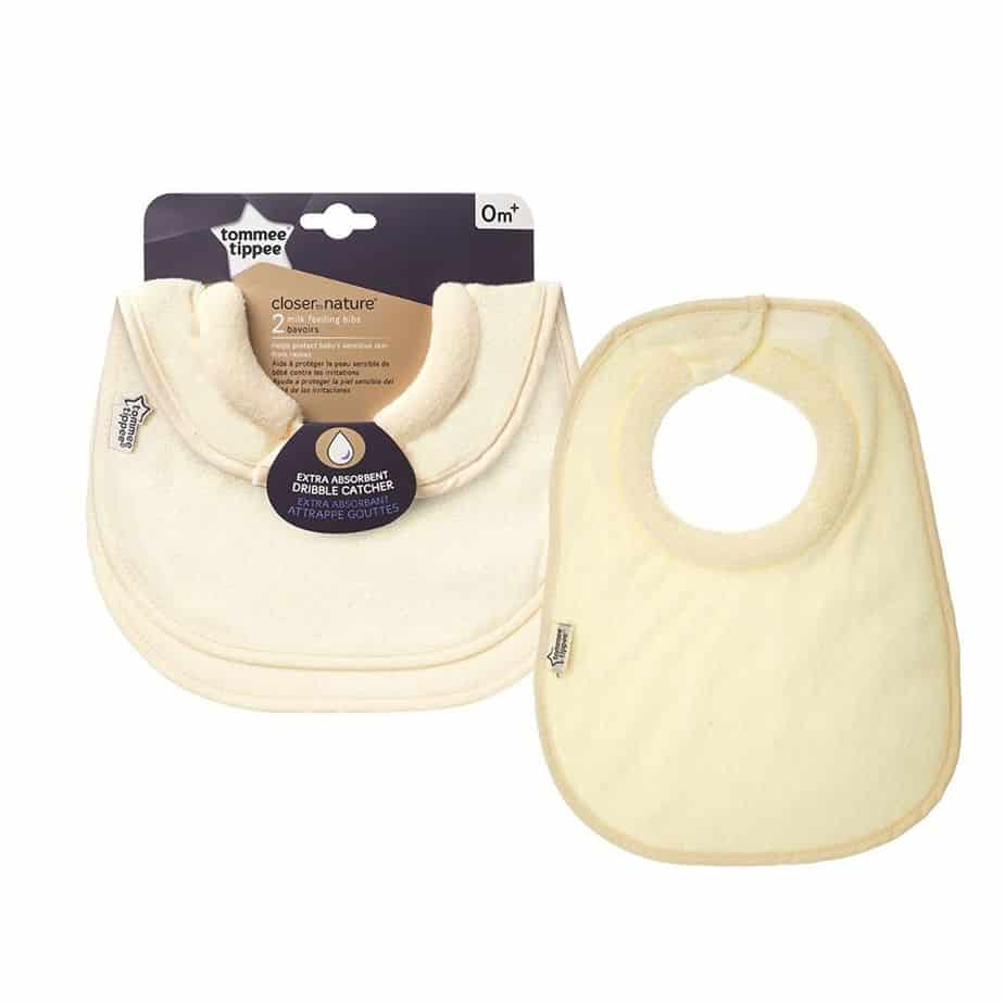 Closer to Nature Milk Feeding Bibs 2pk Cream-0