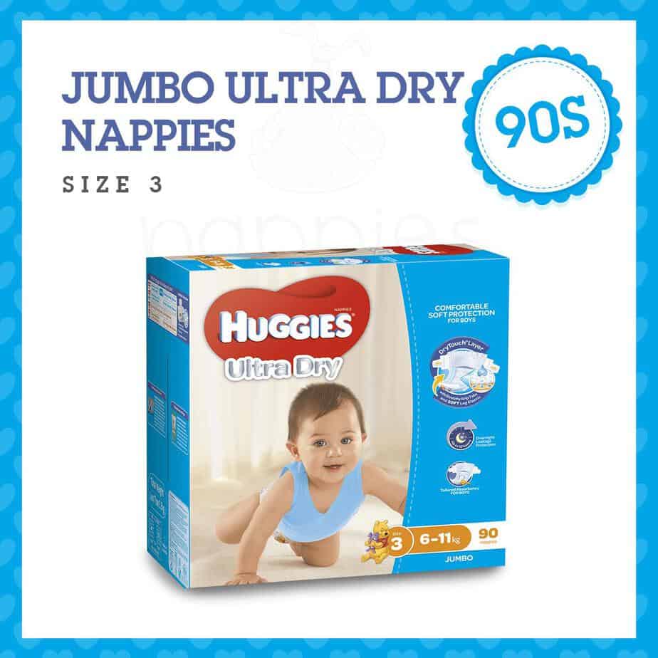 Huggies® Nappies Crawler Boy 6-11kg Jumbo 90s-0