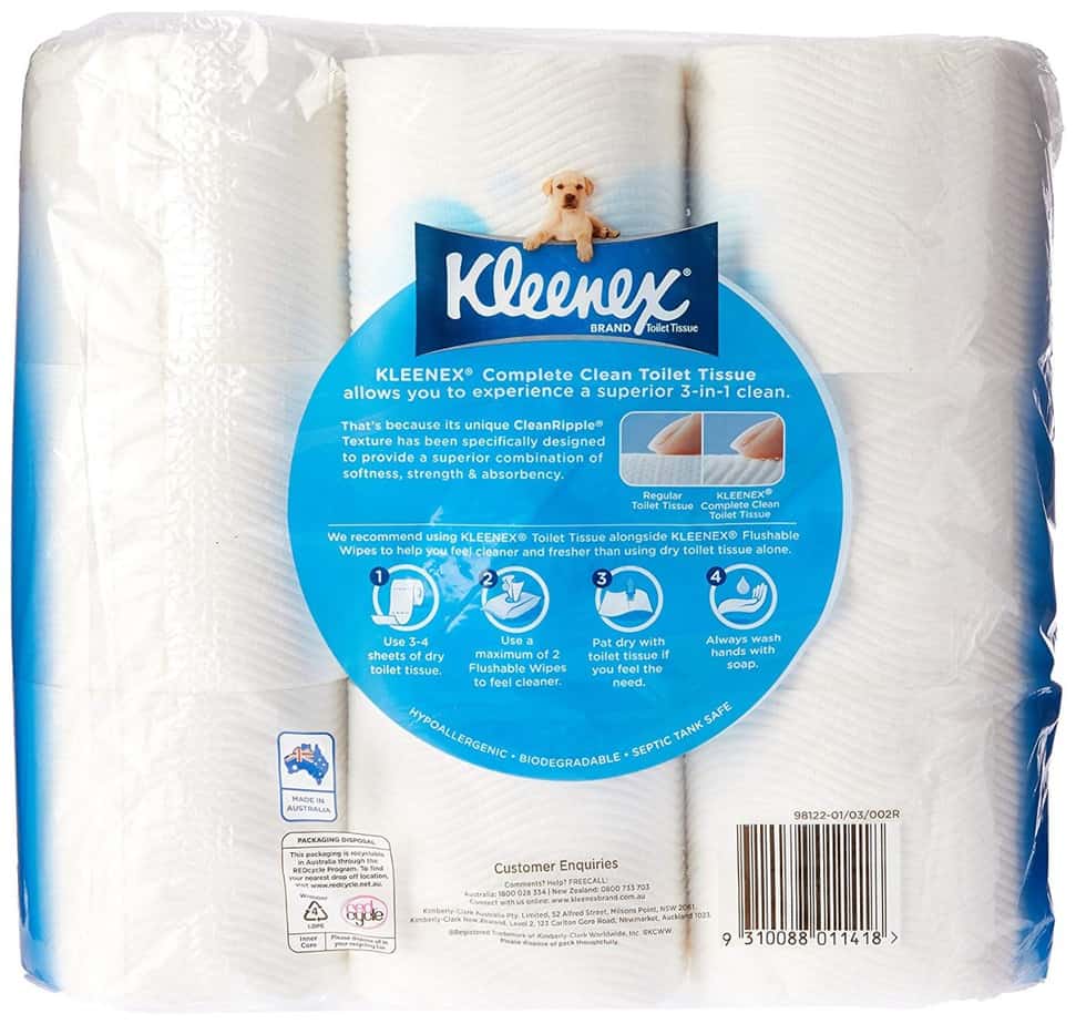 Kleenex Complete Clean Toilet Tissue Regular 18 pack, 180 sheets-11200