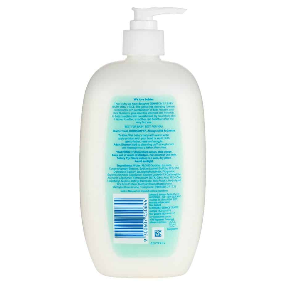 JOHNSON'S Baby Milk + Rice Bath 500mL-1184