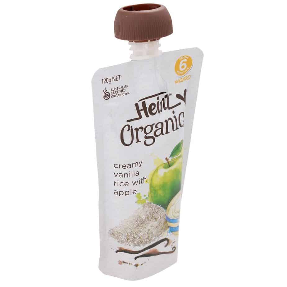 Heinz Organic Baby Food 120g Pouch - Creamy Vanilla Rice with Apple-0