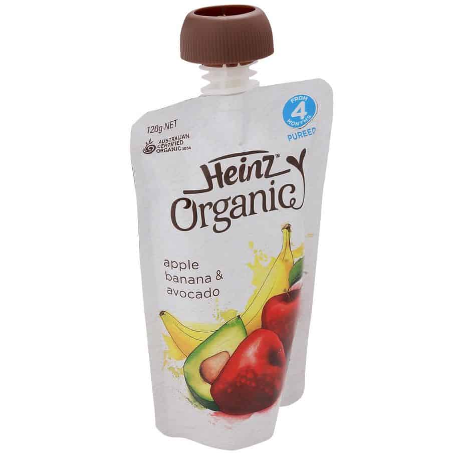 Heinz Organic Baby Food 120g Pouch - Apple, Banana & Avocado-0