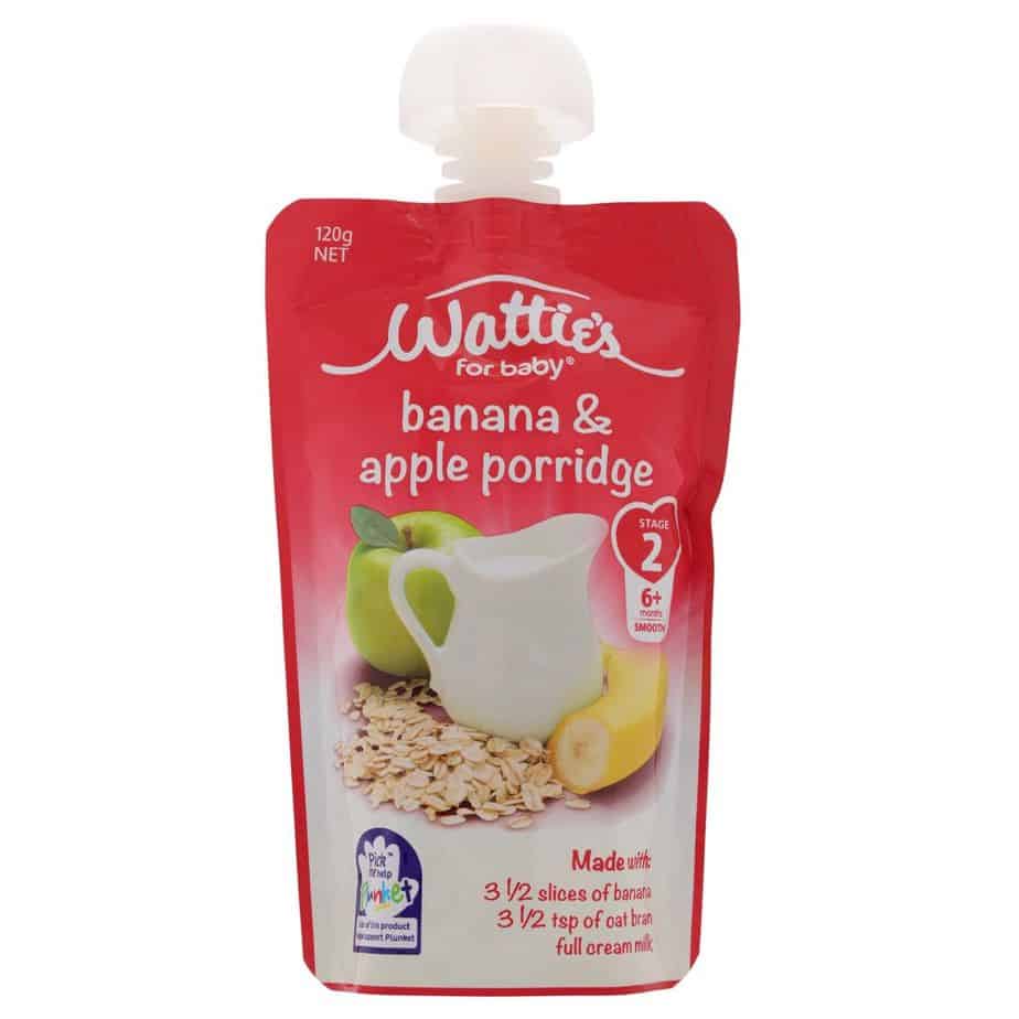 Wattie's Baby Food 120g Pouch (Stage 2) - Banana & Apple Porridge-1137
