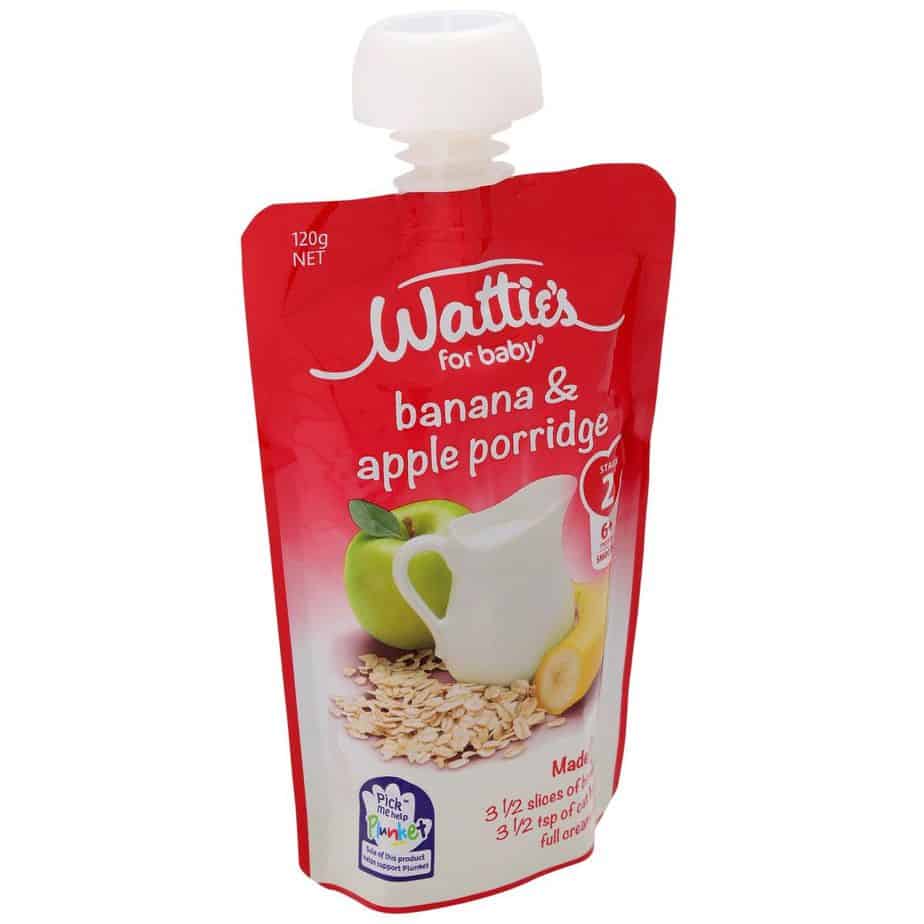 Wattie's Baby Food 120g Pouch (Stage 2) - Banana & Apple Porridge-0