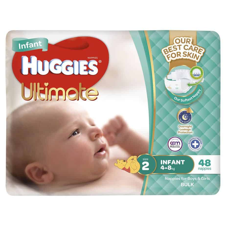 Huggies® Ultimate Nappies Infant Unisex 4-8kg Bulk 48s-1601
