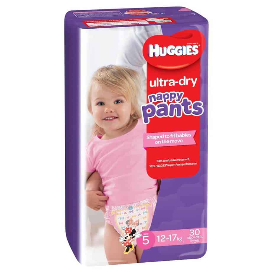 Huggies Ultra Dry Nappy Pants Stage 5 (Walker) Girls 12-17kg - 30s Nappy Pants-8555