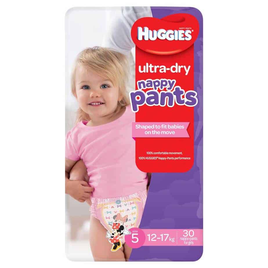 Huggies Ultra Dry Nappy Pants Stage 5 (Walker) Girls 12-17kg - 30s Nappy Pants-0